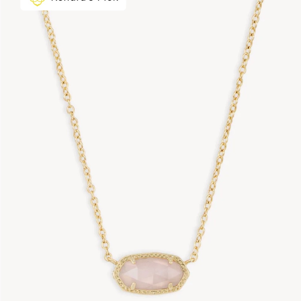 Gold Chain Necklace with Pink Stone